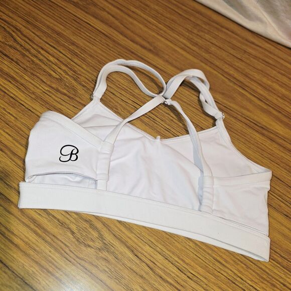 BOMBSHELL "PUMPED" SPORTSWEAR Sz XS Black Logo Workout Athletic Sports Bra - Picture 3 of 7